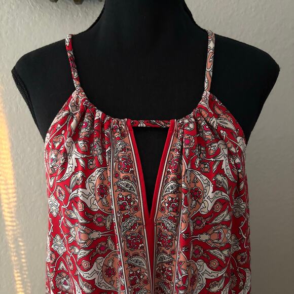 MAX STUDIO Paisley Shift Dress Red/Peach Sz XL Spring Wedding Easter Picnic Date - Picture 2 of 9